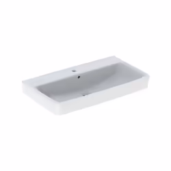 Geberit Renova Plan 1x lavabo largeur 85 cm x profondeur 48 cm x hauteur 18.5 cm blanc rectangulaire 1 trou de robinetterie a ...