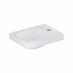 Geberit iCon Light 1x lave-mains largeur 38 cm x profondeur 14 cm Céramique sanitaire blanc rectangulaire avec trou pour robi ...