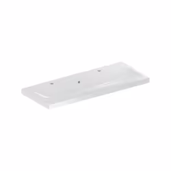 Geberit iCon Light 1x lavabo largeur 120 cm x profondeur 16 cm Céramique sanitaire blanc rectangulaire avec 2 trous de robine ...