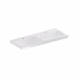 Geberit iCon Light 1x lavabo double largeur 120 cm x profondeur 15.5 cm Céramique sanitaire blanc rectangulaire avec 2 trous  ...