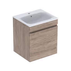 Geberit Renova Plan 1x set avec lavabo et meuble sous-lavabo lavabo avec trou pour robinetterie (au centre) et trop-plein Lar ...