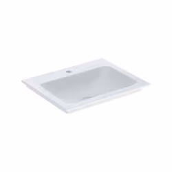 Geberit ONE 1x lavabo sans trop-plein Largeur 60 cm x hauteur 14 cm x profondeur 48 cm Bord étroit Sortie verticale blanc ave ...