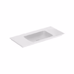 Geberit ONE 1x lavabo sans trop-plein Largeur 105 cm x hauteur 14 cm x profondeur 48 cm Bord étroit Sortie verticale blanc av ...