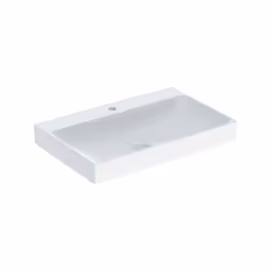 Geberit ONE 1x lavabo sans trop-plein Largeur 75 cm x hauteur 14 cm x profondeur 48 cm Peut être encastré Sortie verticale bl ...