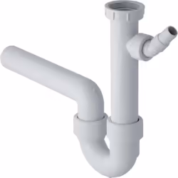 Siphon tube pour évier, avec collier de serrage coudé sortie horizontale pour le raccordement d’évier avec une sortie d’évacu ...