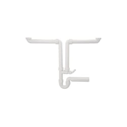 Accessoires - Siphon pour éviers double, avec embout cannelé équerre, sortie horizontale, d 50 mm 152.818.11.1 - Geberit