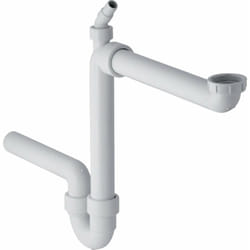 Geberit - Accessoires - Siphon en tube pour éviers, encombrement réduit, sortie horizontale, d 50 mm 152.819.11.1