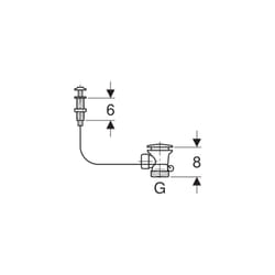 Siphon pour évier Geberit avec actionnement rotatif G1'1/2' (40/49) Geberit
