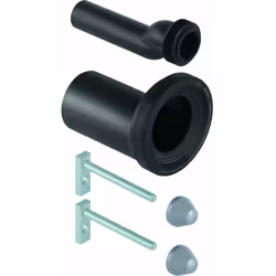 Description générale Kit de raccordement Geberit pour toilettes suspendues, conçu pour compenser les écarts dimensionnels all ...
