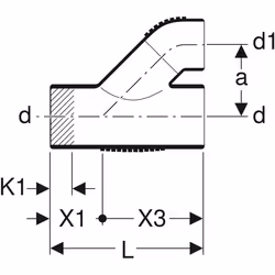 Geberit 310.101.14.1 raccord de tuyau de ventilation, d'écoulement et de purge