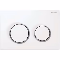 Plaque de déclenchement Geberit Kappa21 pour chasse d’eau à 2 volumes couleur de la plaque - blanc, anneaux design - chrome b ...