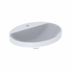 Geberit VariForm lavabo à encastrer avec trou pour robinet sans trop-plein ovale 550x450mm face inférieure émaillée Peut être ...