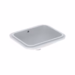 Geberit VariForm lavabo à encastrer sans trou de robinetterie avec trop-plein rectangulaire 450x350mm face inférieure émaillé ...