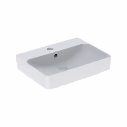 Lavabo à poser VariForm Geberit avec trou taraudé avec trop-plein rectangulaire 600x450mm matériel de fixation inclus