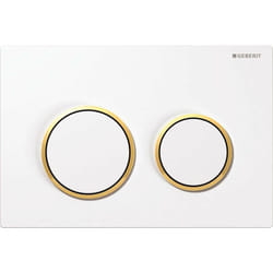 Omega20 - Plaque de déclenchement OMEGA20, blanc/doré 115.085.KK.1 - Geberit