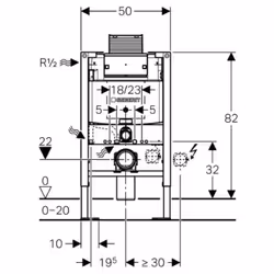 Description générale Ce bâti-support Duofix Omega de Geberit est spécialement conçu pour les WC suspendus avec une hauteur ré ...