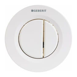 Geberit - Bouton poussoir blanc - Double touche - Réservoir dissimulé
