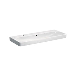 Geberit Smyle Square lavabo 500253, 120x48cm, avec deux trous
