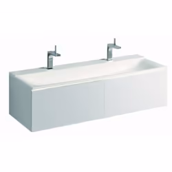 Geberit Xeno2 lavabo 140x48cm Varicor, blanc avec 2 trous de robinet et sans trop-plein seulement en combinaison avec robinet ...