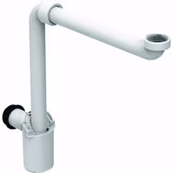 Siphon pour lavabo, compact, sortie horizontale Utilisation Pour un raccord compact de l’évier dans le mobilier de salle de b ...