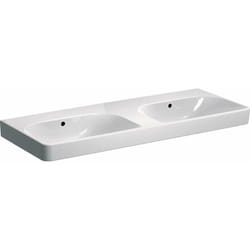 Smyle Square - Double lavabo 1200x480 mm, avec trop-plein, sans trou pour robinetterie, blanc 500.224.01.1 - Geberit