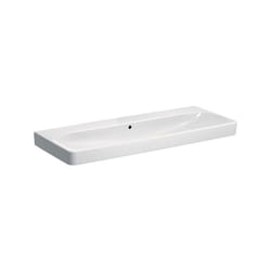 Geberit Smyle Square - Double lavabo 120x48 cm, avec trop-plein, sans trou pour robinetterie, blanc 500.225.01.1