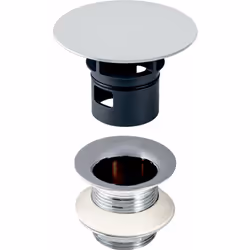 Bonde Geberit à écoulement libre et cache de bonde Pour lavabo sans trop-plein Cache de bonde en plastique, chromé Avec filtr ...