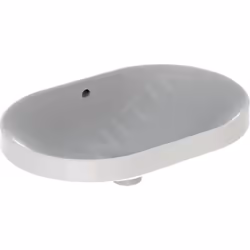 Vasque encastrée pour un montage sur plan de salle de bains par le haut avec trop-plein sans trou pour robinetterie matériau  ...