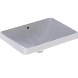 Vasque encastrée pour un montage sur plan de salle de bains par le haut avec trop-plein sans trou pour robinetterie matériau  ...