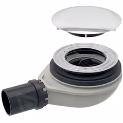 Bonde de receveur de douche Geberit, d90, avec cache bonde, garde d'eau 30 mm, sortie en PE pour receveur de douche à passage ...