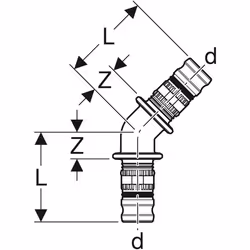 Geberit 625.245.00.5 raccord de tuyau de ventilation, d'écoulement et de purge
