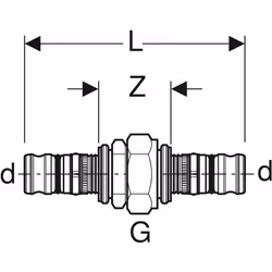 Geberit 604.571.00.5 raccord des tuyaux d'eau Connecteur de tuyau 1 pièce(s)