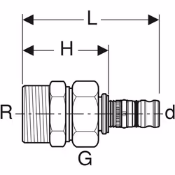 Geberit 605.591.00.5 raccord des tuyaux d'eau Connecteur de tuyau 1 pièce(s)