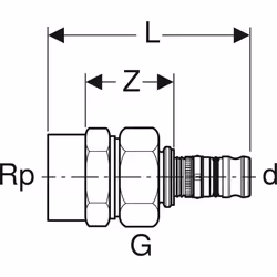 Geberit 606.596.00.5 raccord des tuyaux d'eau Connecteur de tuyau 1 pièce(s)