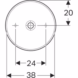 A poser sur plans. Design extra-plat : 15,8 cm de hauteur. Sans trop plein, ni plage de robinetterie. En grès fin.