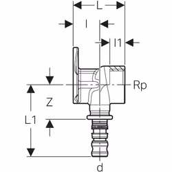 Geberit 601.289.00.5 raccord des tuyaux d'eau Connecteur de tuyau Bronze 1 pièce(s)