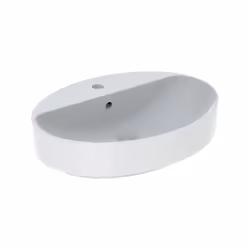 Lavabo à poser VariForm Geberit avec trou taraudé avec trop-plein ovales 600x450mm matériel de fixation inclus