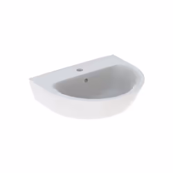 Geberit Renova lavabo 1 trou de robinetterie au centre trop-plein visible conception intérieure de la cuve optimisée pour léc ...