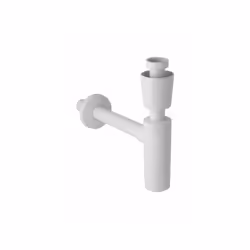 Siphon à tube plongeur pour lavabo Sortie horizontale : Ø32mm 1''1/4 Blanc alpin
