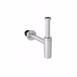 Siphon à tube plongeur pour lavabo Sortie horizontale: Ø32mm 1''1/4 Chromé brillant