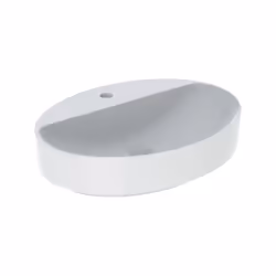 Lavabo à poser VariForm Geberit avec trou taraudé sans trop-plein ovales 600x450mm matériel de fixation inclus Peut être comb ...