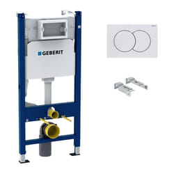 Delta Pack bati-support Geberit Duofix 112cm + plaque de commande blanche Delta01 + fixations murales (111.154.11.2)