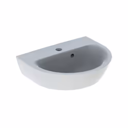 Lave-mains avec trop plein asymétrique. ◉ Détails : Matière : céramique ◉ Forme : demi-rond ◉ Longueur : 45 cm ◉ Largeur : 36 ...