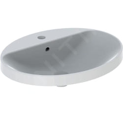 Geberit - VariForm - Vasque à encastrer 600x480 mm, avec trop-plein, trou pour robinetterie, blanc 500.724.01.2