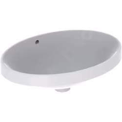 Vasque encastrée pour un montage sur plan de salle de bains par le haut avec trop-plein sans trou pour robinetterie matériau  ...