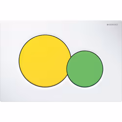 Geberit 115.770.LA.5, Plaque de rinçage, Blanc, Vert, Jaune, Geberit, 246 mm, 13 mm, 164 mm