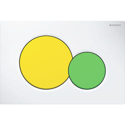 Geberit 115.770.LA.5 pièce de remplacement de chasse d’eau Plaque de rinçage Blanc, Vert, Jaune
