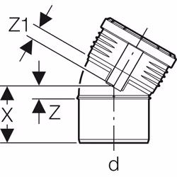 Geberit 390.121.14.1 raccord de tuyau de ventilation, d'écoulement et de purge