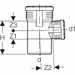 Geberit 390.248.14.1 raccord de tuyau de ventilation, d'écoulement et de purge