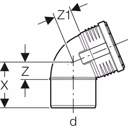 Geberit 390.323.14.1 raccord de tuyau de ventilation, d'écoulement et de purge
